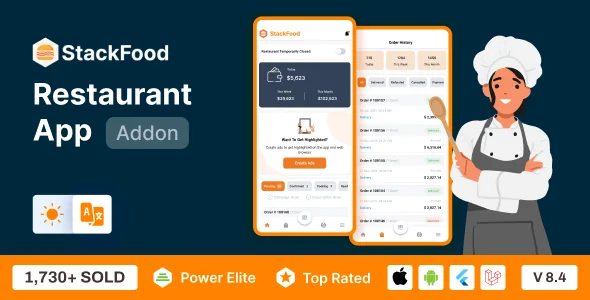 StackFood Multi Restaurant v8.8 - Food Ordering Restaurant App