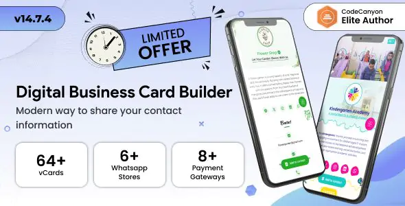 Infy vCard Saas v14.8.2 - Digital Business Card Builder