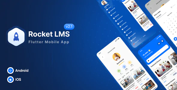 Rocket LMS Flutter Mobile App v2.1 - Learning Management System for Android and iOS