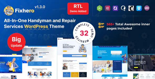 Fixhero v1.3.0 - Handyman & Repair Services WordPress Theme