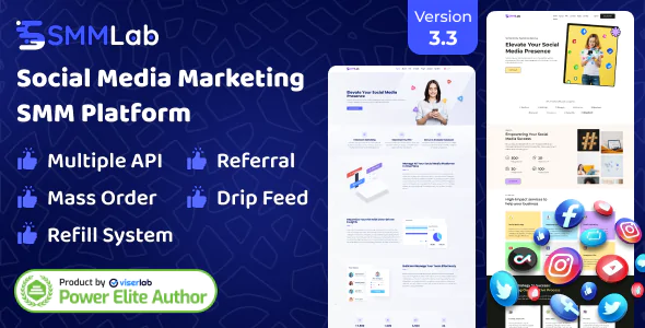 SMMLab v3.3 - Social Media Marketing SMM Platform