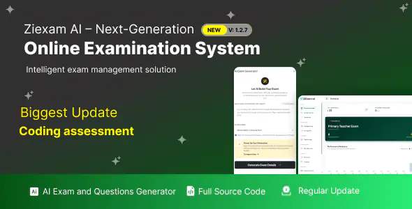 Ziexam AI v1.2.7 -  Next-Generation Online Examination System SaaS Platform