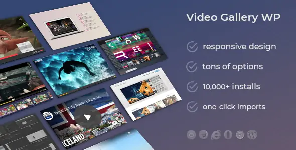 Video Gallery Wordpress Plugin /w YouTube, Vimeo, Facebook pages v12.40